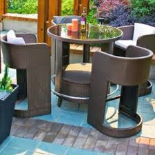 Table, haute,  de, jardin, en, résine, tressée, 